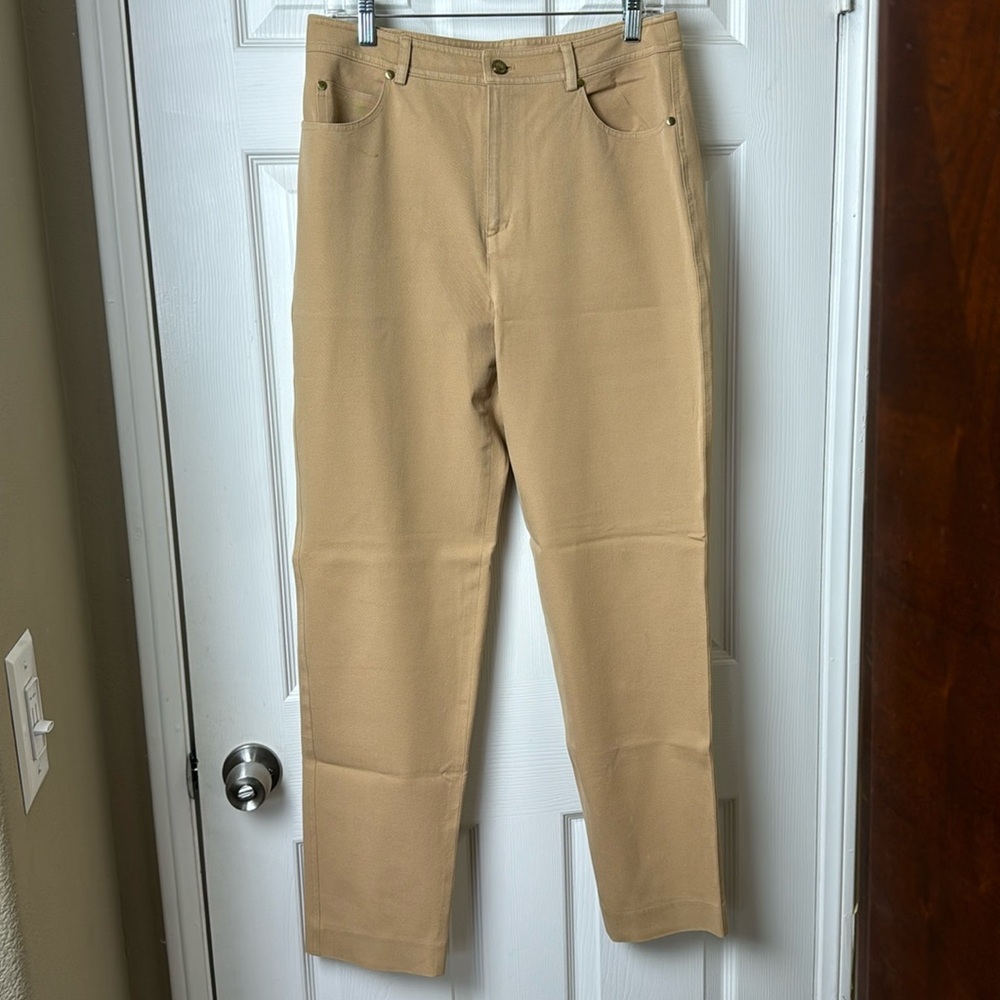VINTAGE DANA BUCHMAN Neutral Tan Pants 5-pocket Style - Size 10
